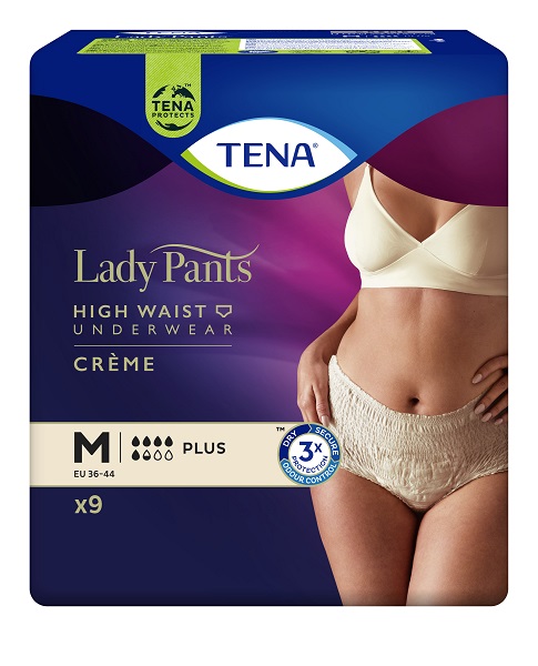 Tena Lady Pants Plus Mutandine assorbenti per donna, Colore Creme, Taglia M