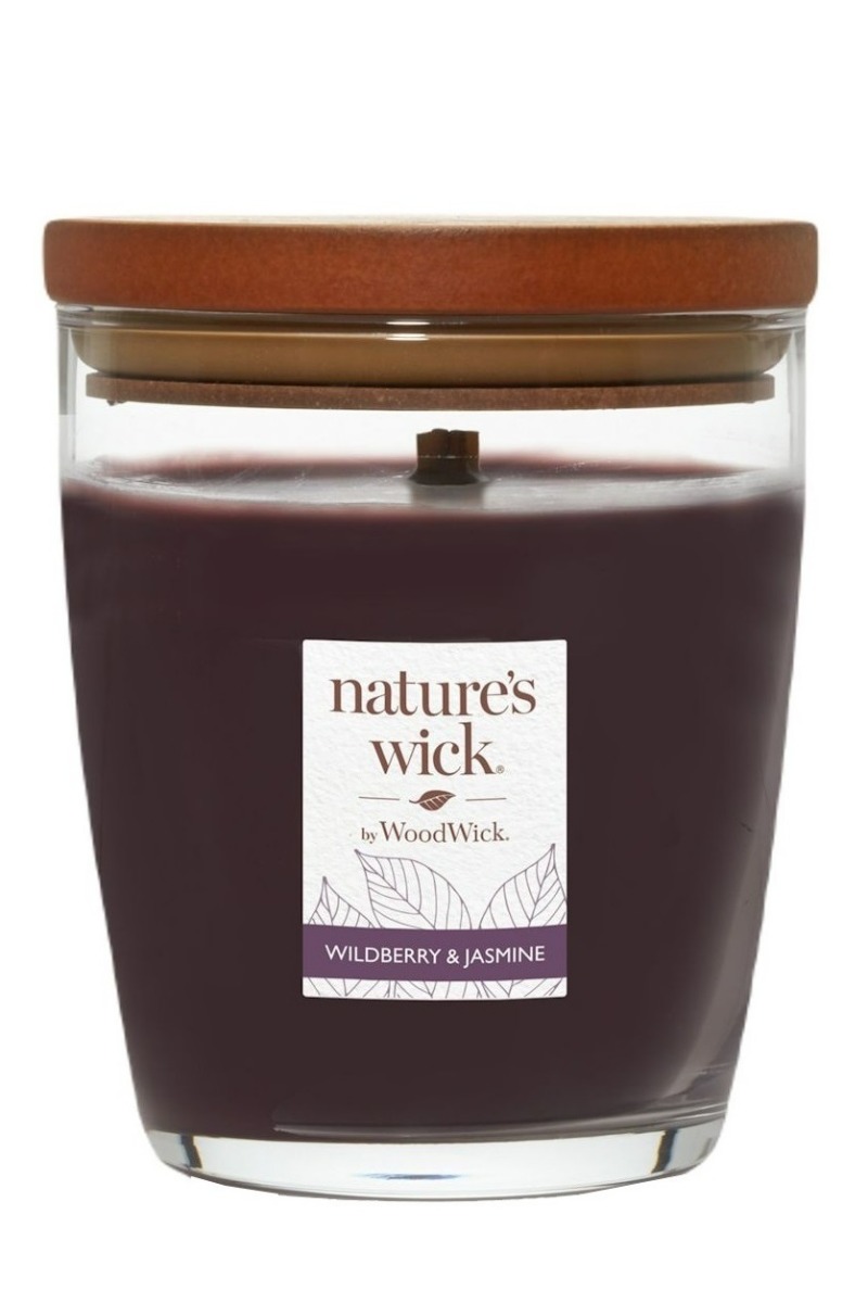 Woodwick Candela Profumata Media Wildberry & Jasmine