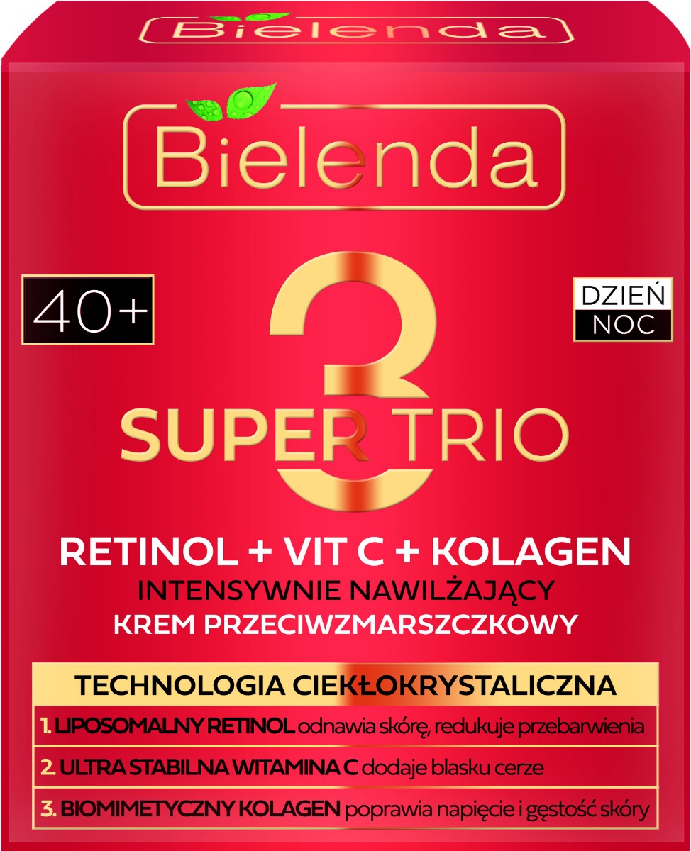 Bielenda Super Trio (Retinolo + Vit C + Collagene) Crema Antirughe 40+ Giorno/Notte 50 ml 50 ml