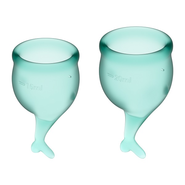 Satisfyer Feel Secure Menstrual Cup Dark Green - coppetta mestruale 2 pz