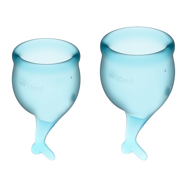 Satisfyer Feel Secure Menstrual Cup Light Blue - coppetta mestruale 2 pz