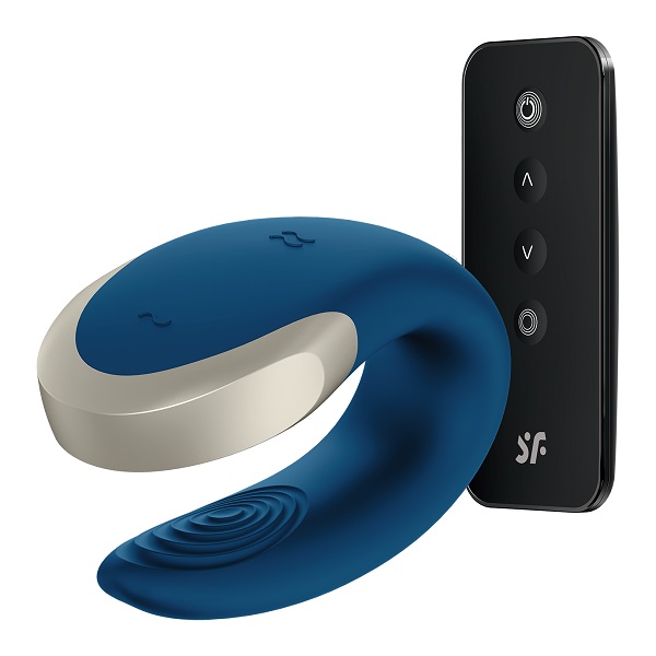 Satisfyer Massaggiatore Double Love Connect App Blu massaggiatore intimo per coppie