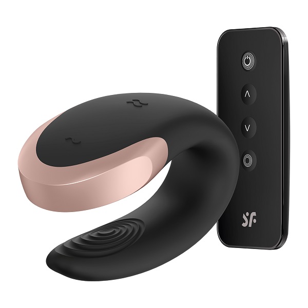 Satisfyer Massaggiatore Double Love Connect App Nero massaggiatore intimo per coppie