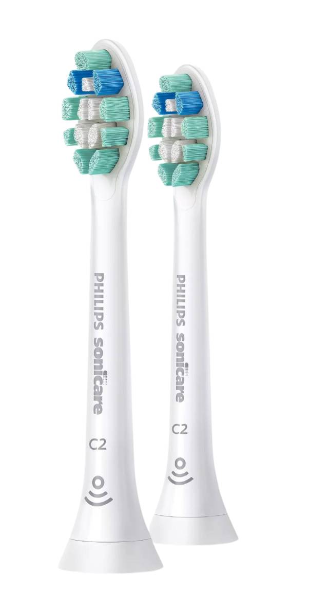 Philips Sonicare C2 Optimal Plaque Defence HX9022/10 Testine Bianche, 2 pz