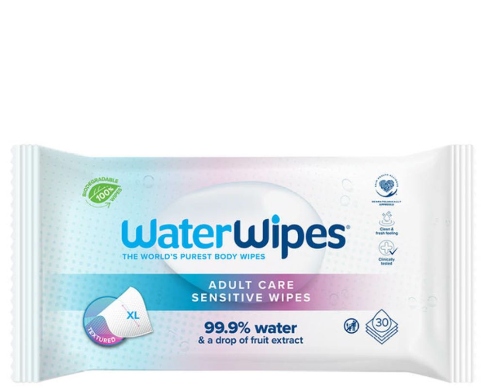 WaterWipes BIOAdult Care Salviette Idratanti per Adulti XL 30x30 cm 30 pz