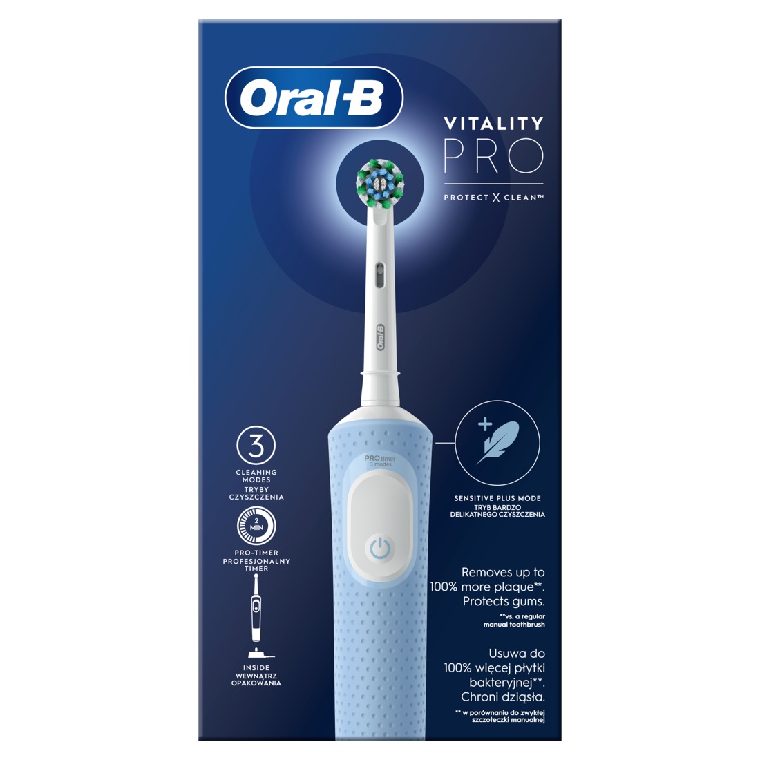 Oral-B Set Vitality Pro (Spazzolino elettrico Blu + Dentifricio)