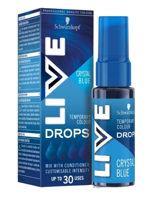 Schwarzkopf Live Drops Crystal Blue - Colore Semi-Permanente Capelli 30 ml 30 ml