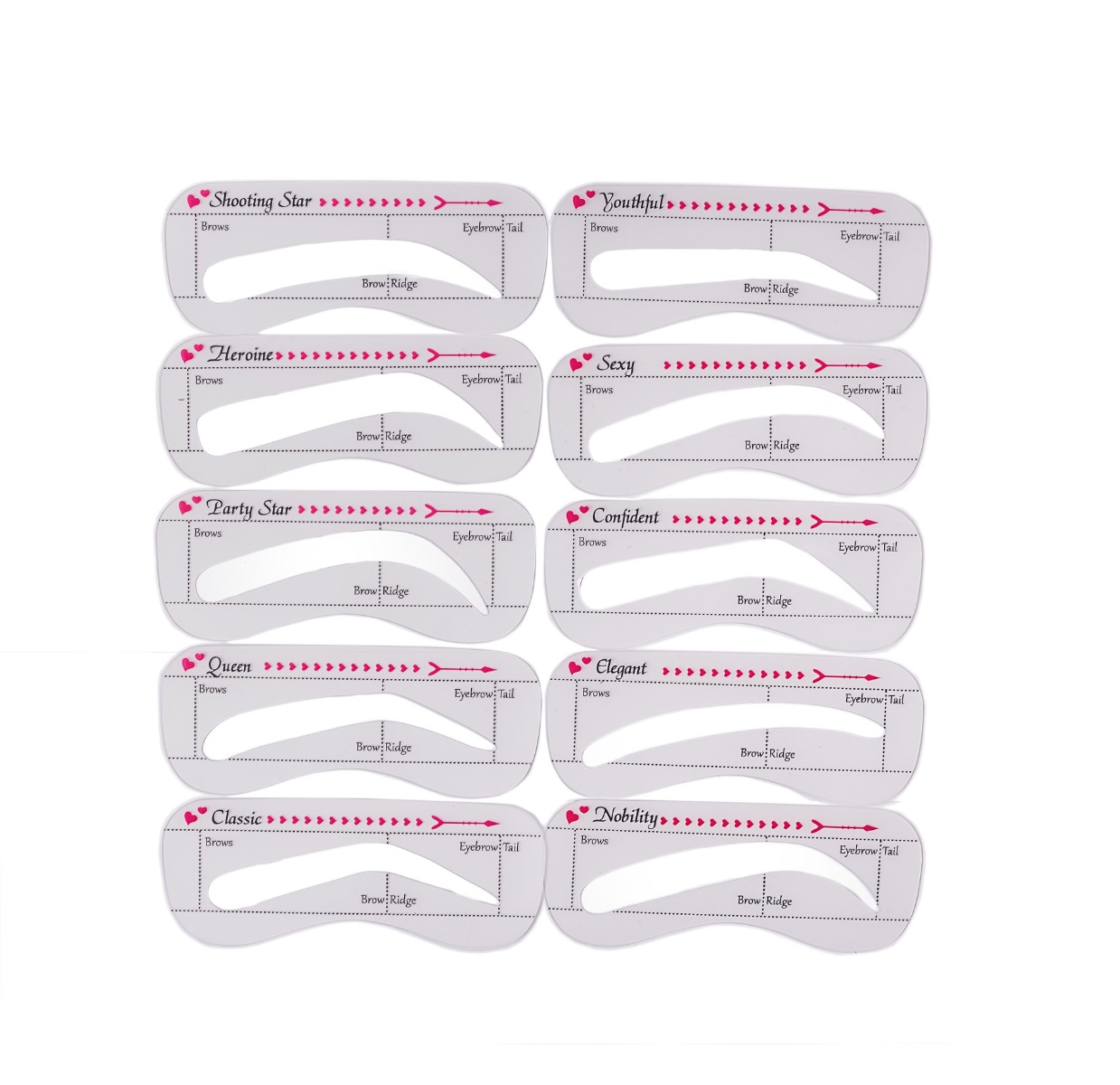 Lash Brow 10 - Stencil Sopracciglia, 10 Forme