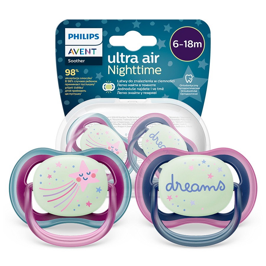 Avent Ciuccio Ultra Air 6-18m, notturno 2 pz