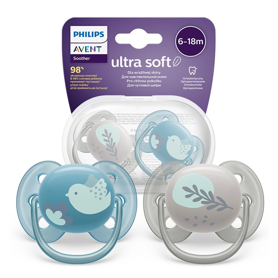 Avent Ciuccio Ultra Soft 6-18m, neutro 2 pz