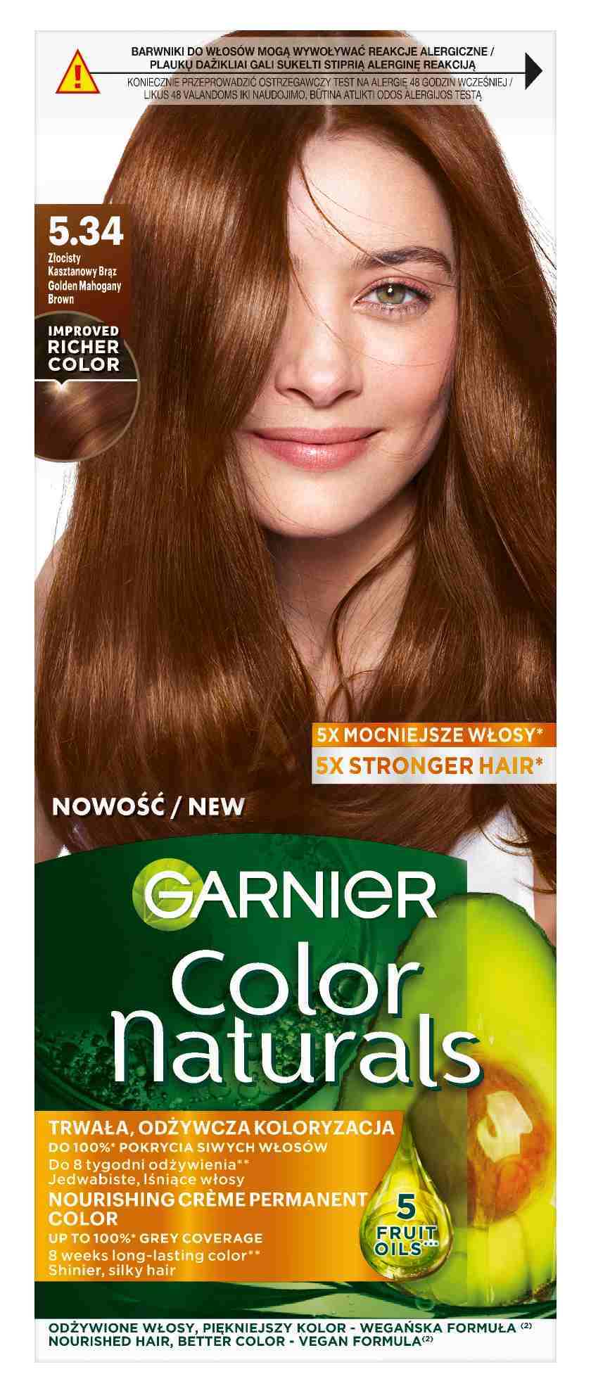 Garnier Color Naturals Tinta per Capelli 5.34 Castano Dorato
