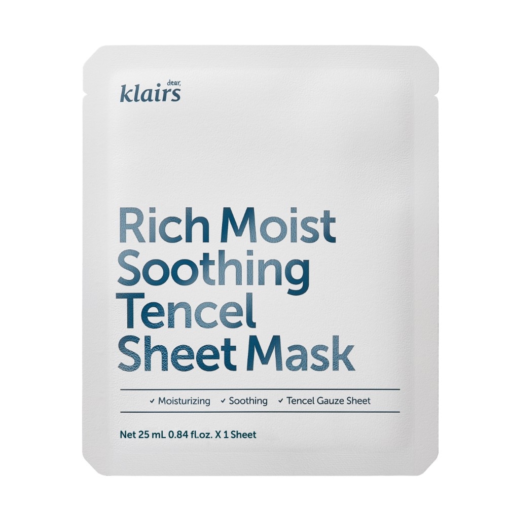 Dear Klairs Rich Moist Soothing Tencel Sheet Mask - Maschera Lenitiva in Tessuto 25 ml