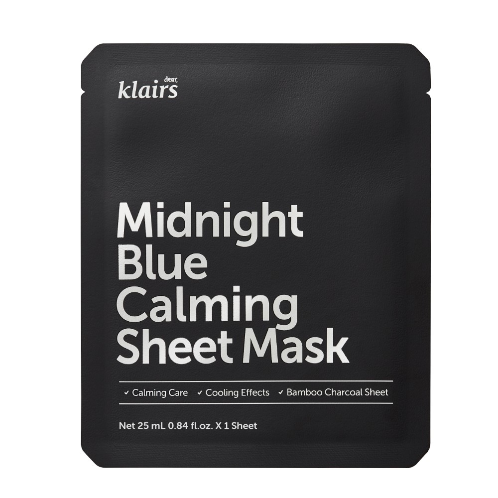 Dear Klairs Midnight Blue Calming Sheet Mask - Maschera Lenitiva in Tessuto 25 ml