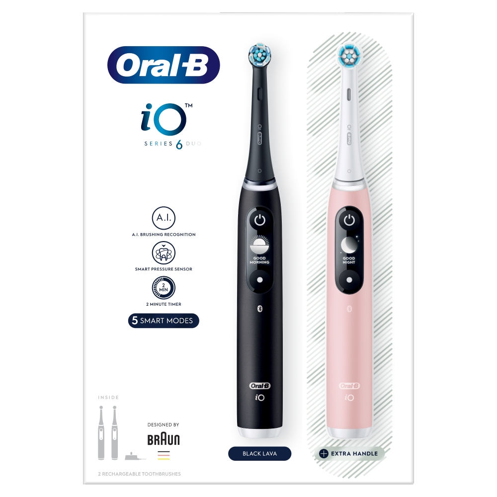Oral-B iO Series 6 Duo Black & Pink Sand Set spazzolini elettrici