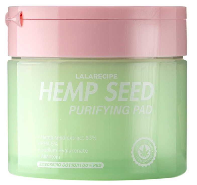 LalaRecipe Dischetti viso purificanti con semi di canapa, 70 pz