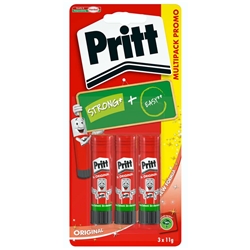 Colla stick Pritt Original 11 g in blister da 2+1 GRATIS 1444997