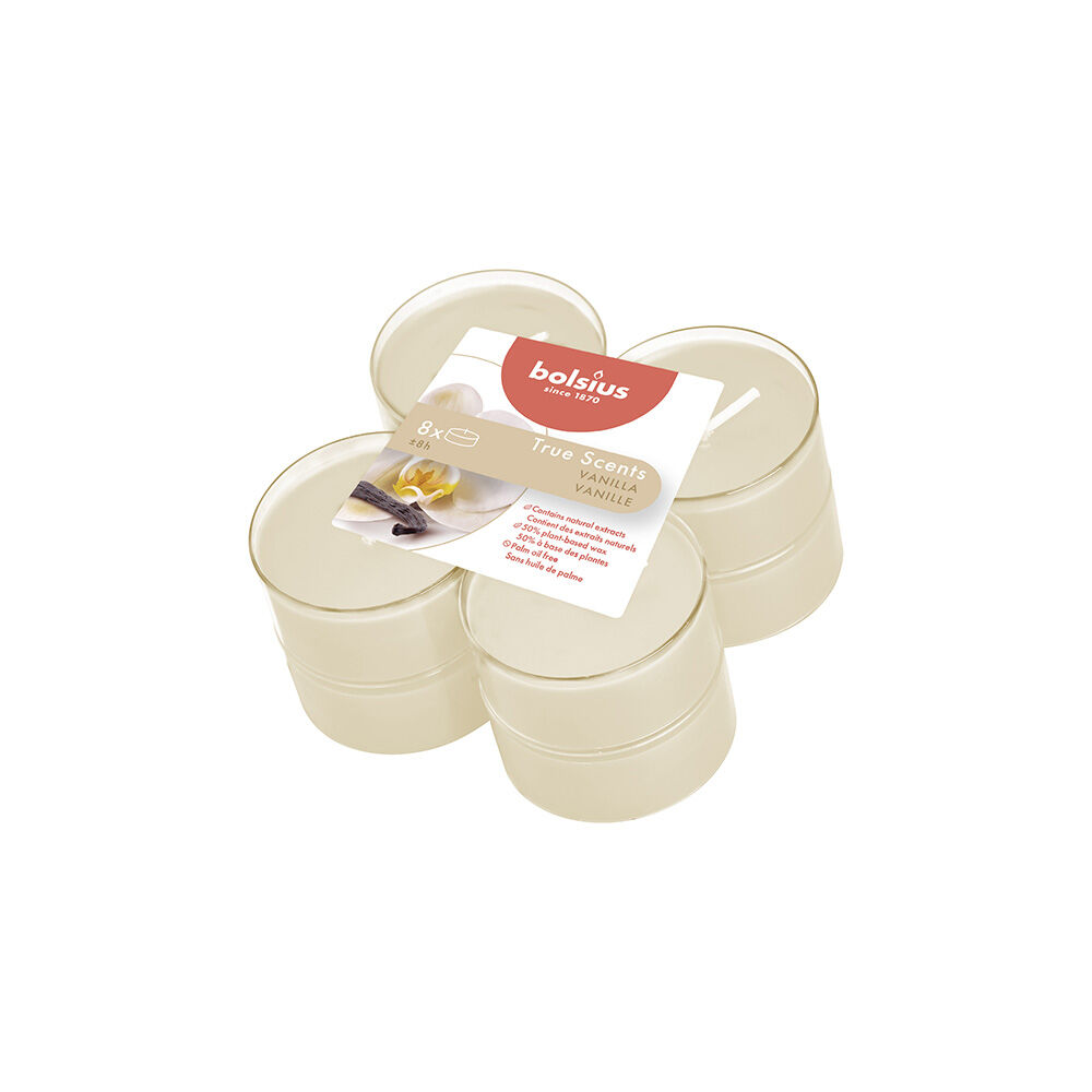 Bolsius Maxi Tealight Profumate Vaniglia 8 pezzi - -