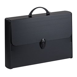 Valigetta in polionda Favorit Black con bordi rinforzati 28x38x8 1 cm
