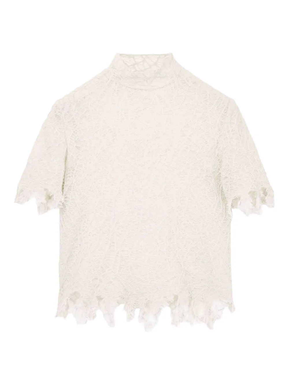 Alexander McQueen Silk Lace Top - Toni neutri