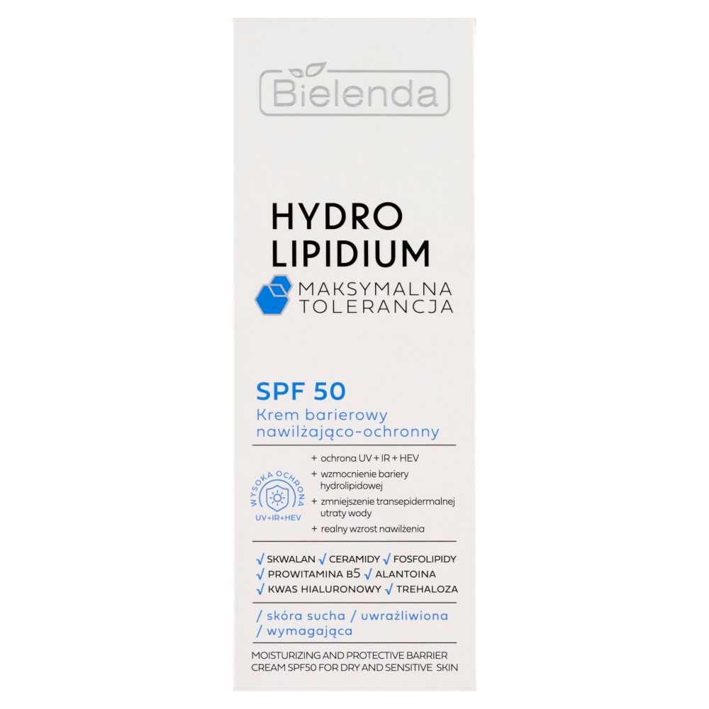 Bielenda Hydro Lipidium Massima Tolleranza Crema Barriera SPF 50 Idratante e Protettiva 30 ml 30 ml