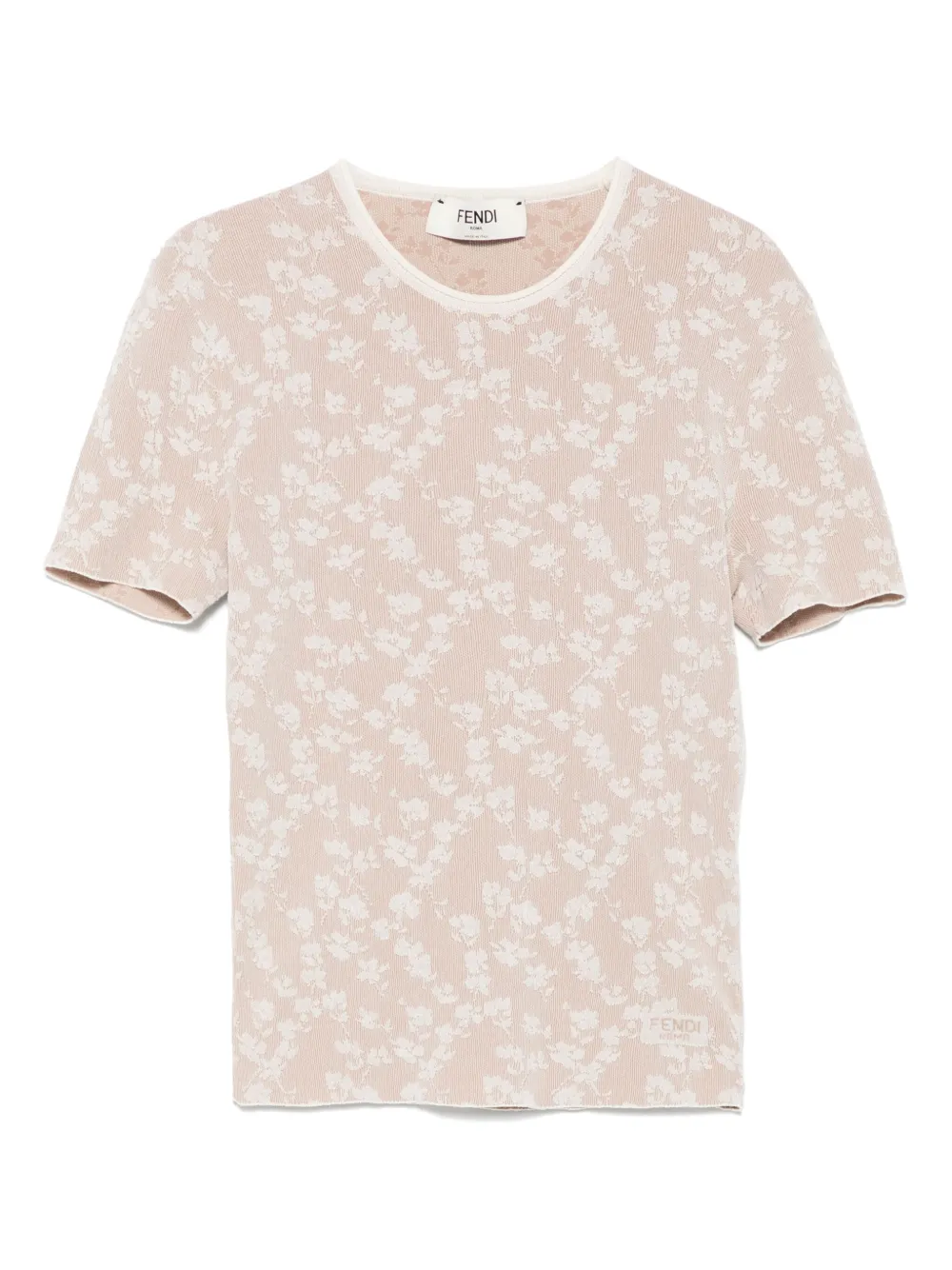 FENDI T-shirt con effetto jacquard - Toni neutri