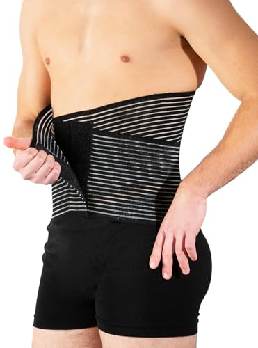 Teratex Corsetto Busto Ortopedico Nero Fascia Addominale Sostegno Lombo-Sacrale Ideale Per Sport E Lavori Pesanti Con Stecche Removibili, Ottimo Per R