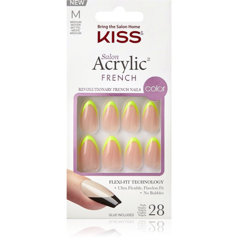 Kiss Acrylic French Color Unghie Finte Hype 28 Pz