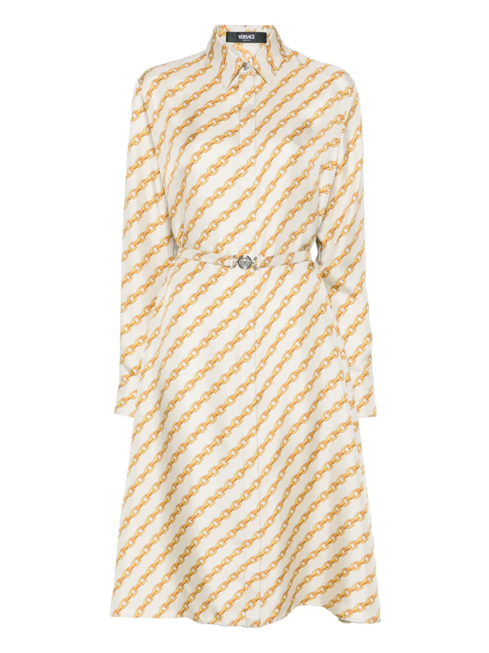 Versace Chemisier Oblique Gold Chain con stampa - Toni neutri