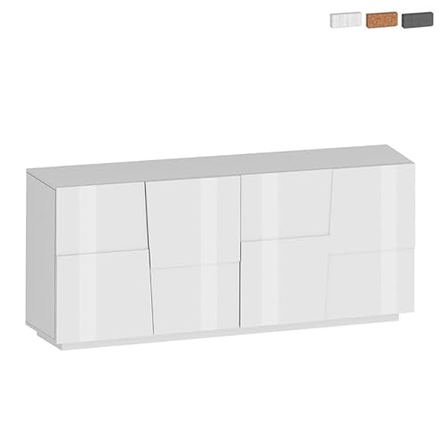 Produce Shop Credenza Soggiorno Madia Stile Moderno 4 Ante 200X44X86 Darill - Bianco Lucido