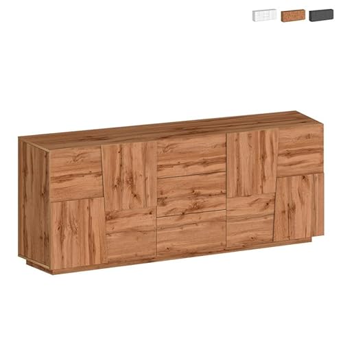 Produce Shop Madia Credenza Soggiorno Moderna 3 Cassetti 2 Ante 220X44X86Cm Margaux - Rovere