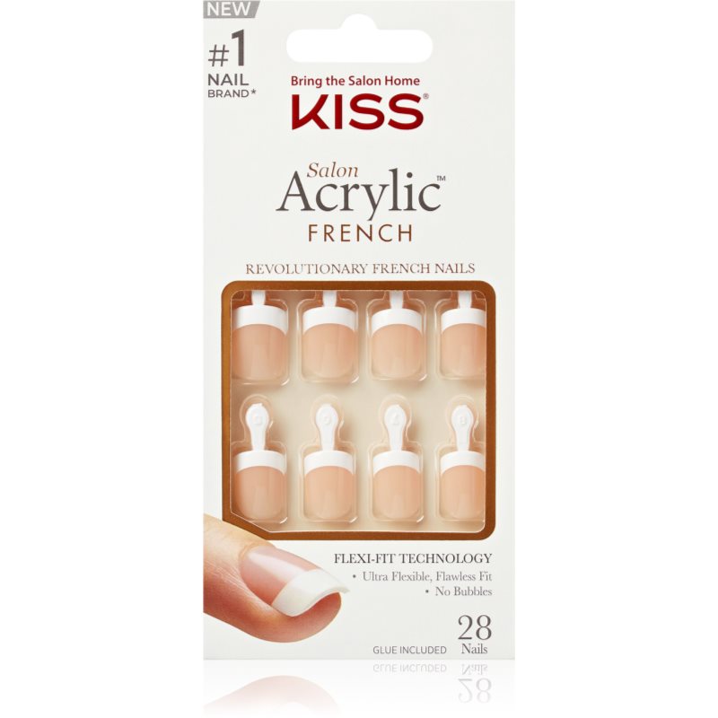 Kiss Acrylic French Kit Unghie Finte 28 Pz