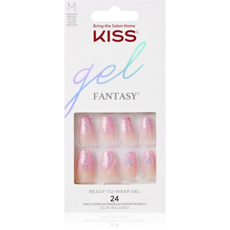 Kiss Gel Fantasy Ready To Wear Gel Unghie Finte Winter Sparks 24 Pz