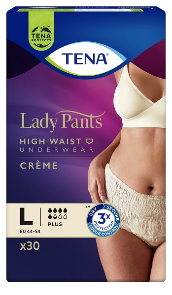Tena Lady Pants Plus Mutandine assorbenti per donna, Colore Creme, Taglia L