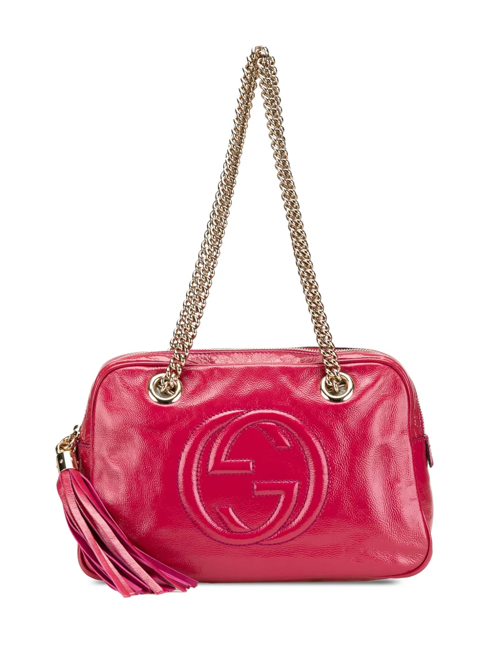 Gucci Pre-Owned 2000-2015 Patent Soho Chain Zip shoulder bag - Rosa