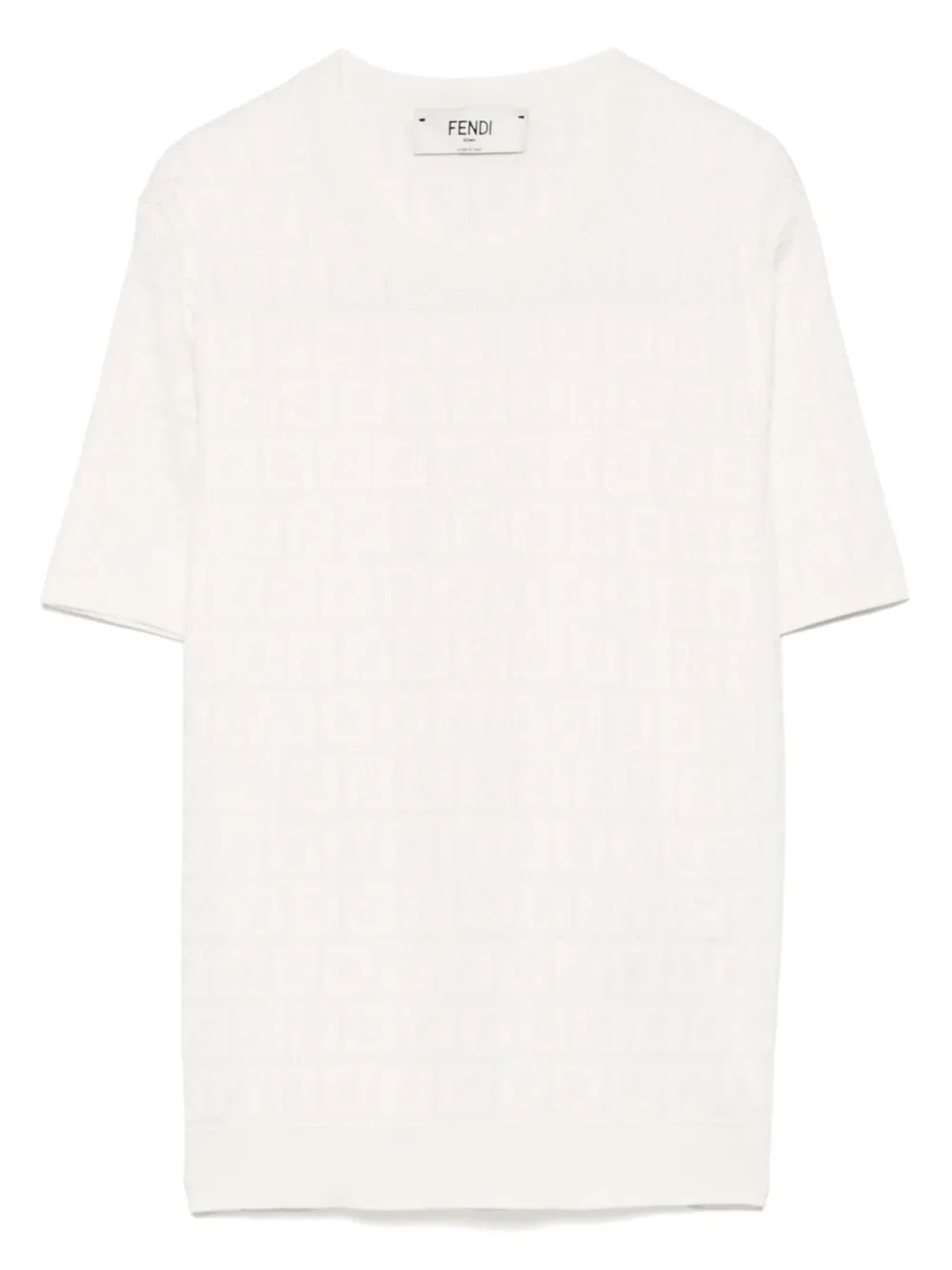 FENDI T-shirt FF jacquard - Bianco