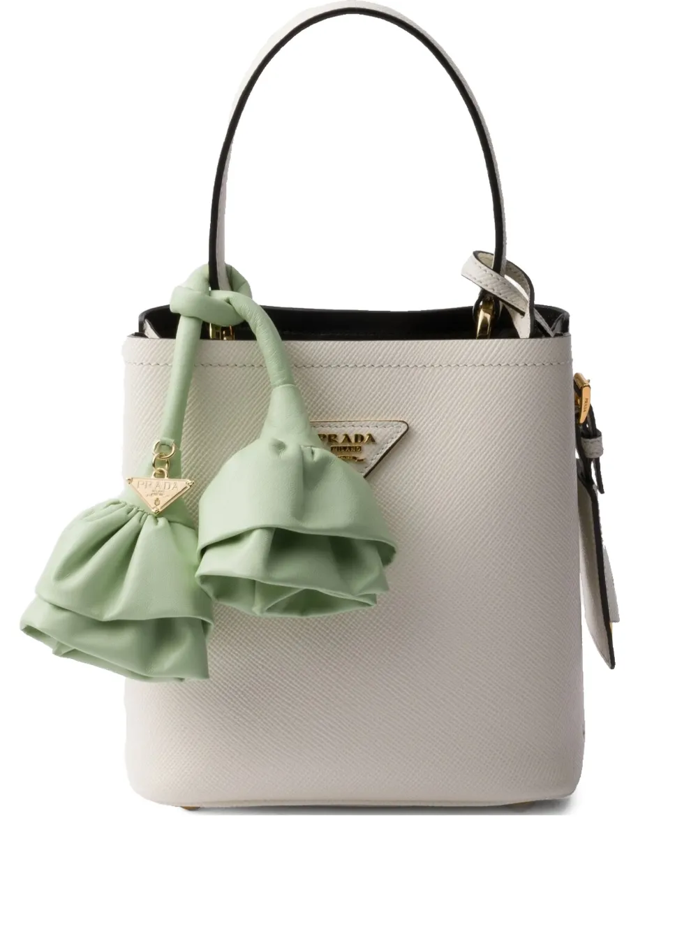 Prada Borsa Panier Saffiano mini - Bianco