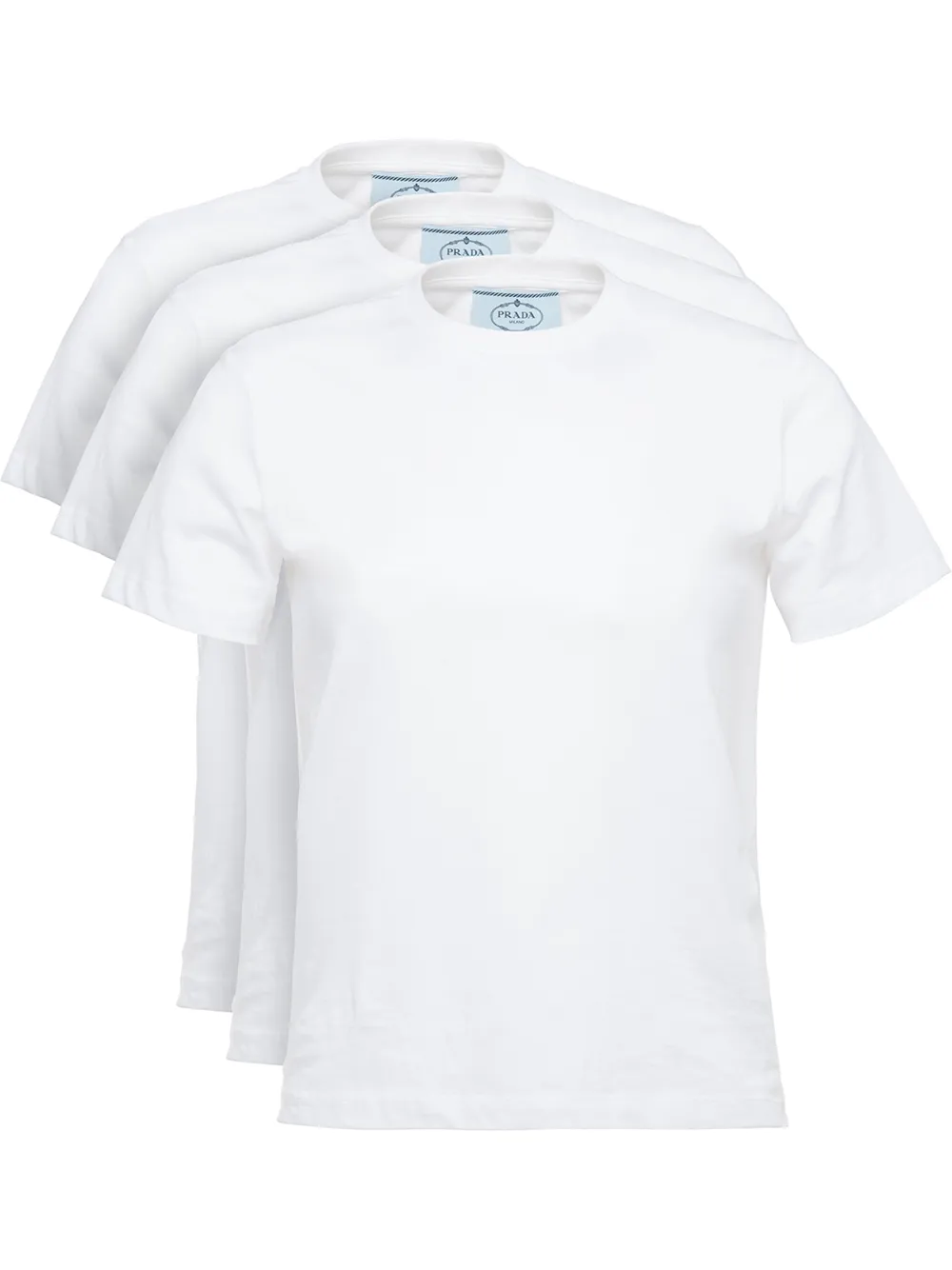 Prada Set di 3 T-shirt con logo - Bianco