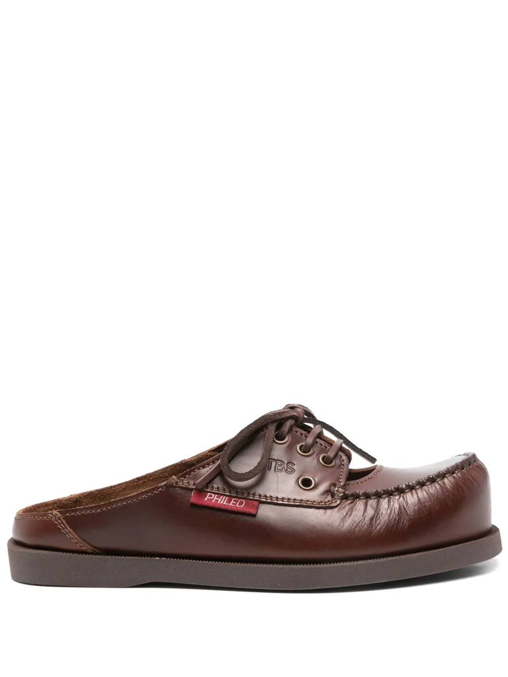 PHILEO x TBS boat shoe slides - Marrone