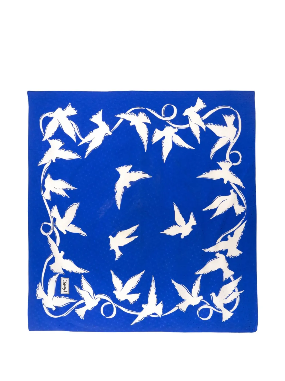 Saint Laurent Pre-Owned 1980s silk scarf - Blu