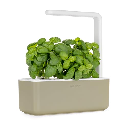 Click & Grow Smart Garden Orto In Casa, Kit Completo Con 3 Capsule Di Basilico, Illuminazione E Irrigazione Automatica, Idroponica Semplificata