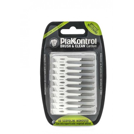 Ideco - Plakkontrol Brush & Clean Carbon Scovolino interdentale 40 pezzi