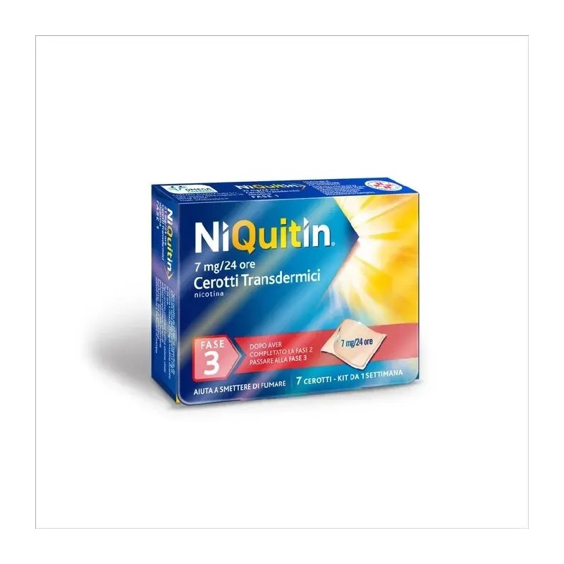 Perrigo - Niquitin 7 Cerotti Transdermici Fase 3 7mg / 24h