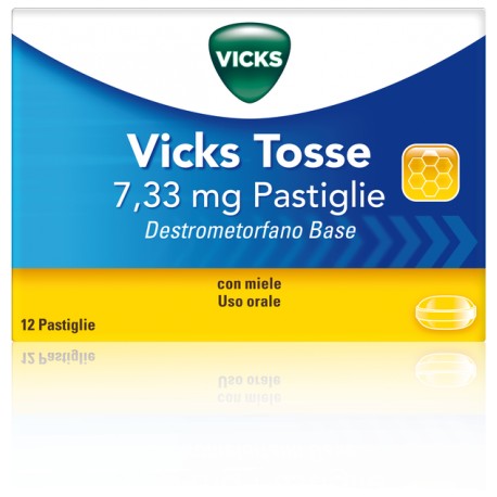 Vicks - Vicks Tosse 7,33 mg per tosse secca 12 pastiglie con miele