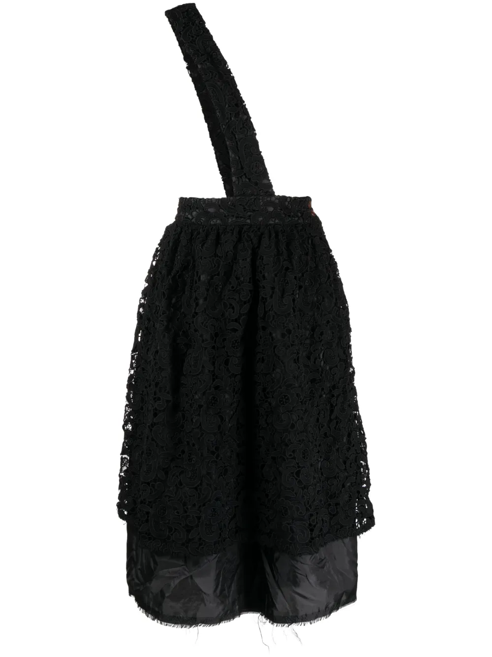 Comme Des Garçons Comme Des Garçons Gonna a vita alta in pizzo a fiori - Nero