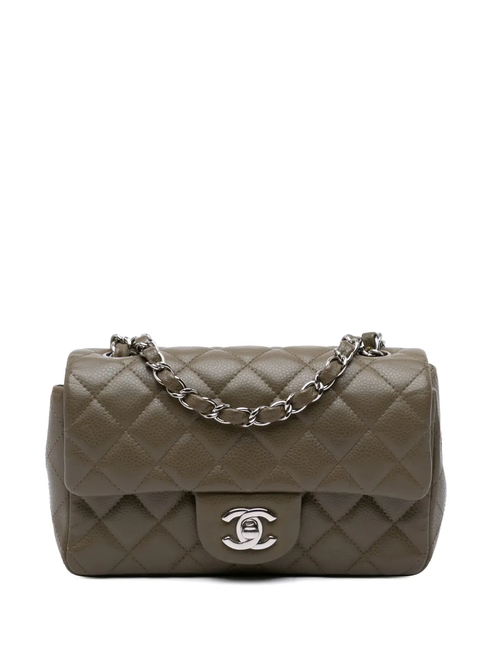 CHANEL Pre-Owned 2012-2013 Mini Rectangular Classic Caviar Single Flap crossbody bag - Marrone