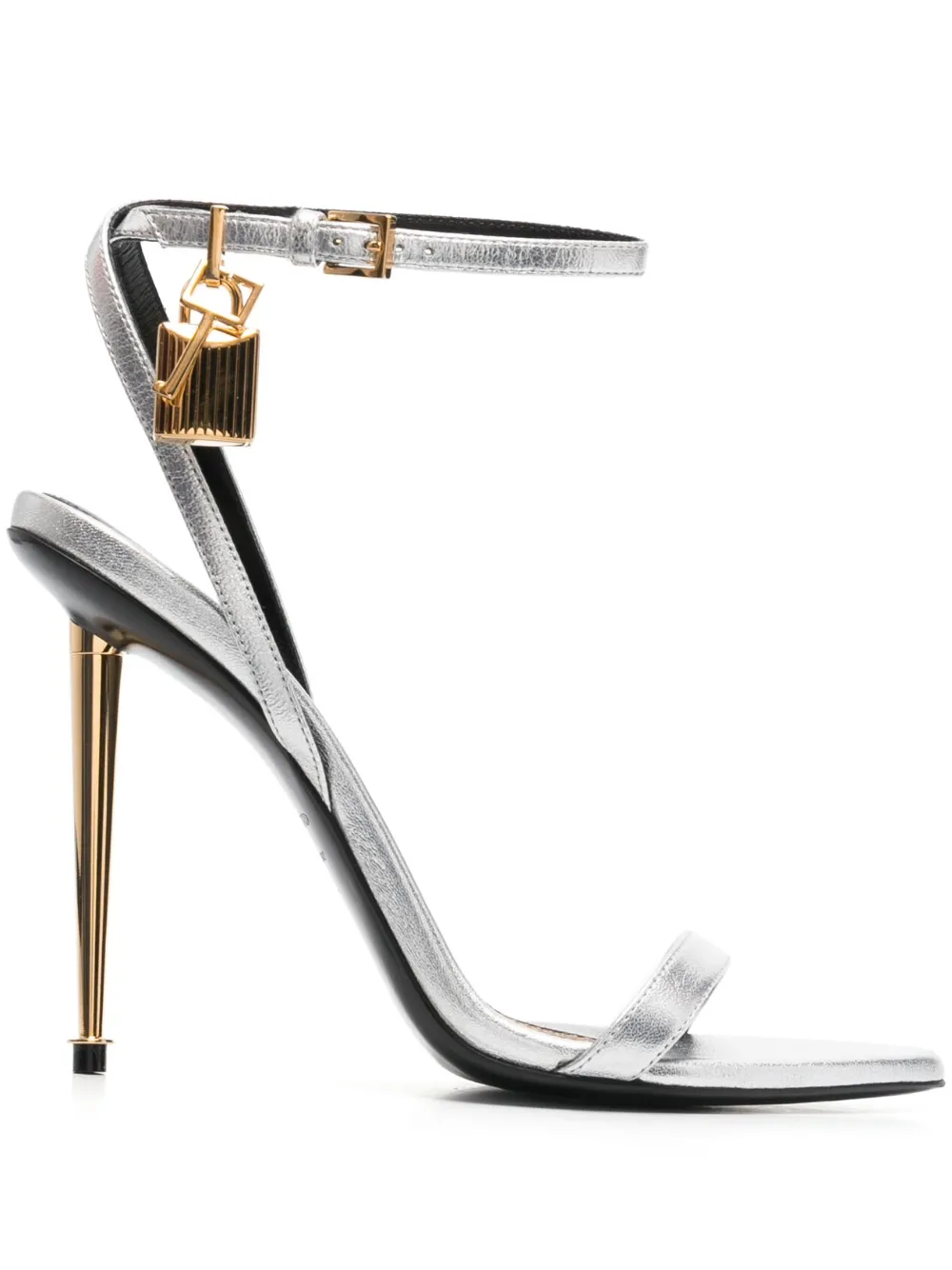 TOM FORD Sandali Padlock a punta aperta - Grigio