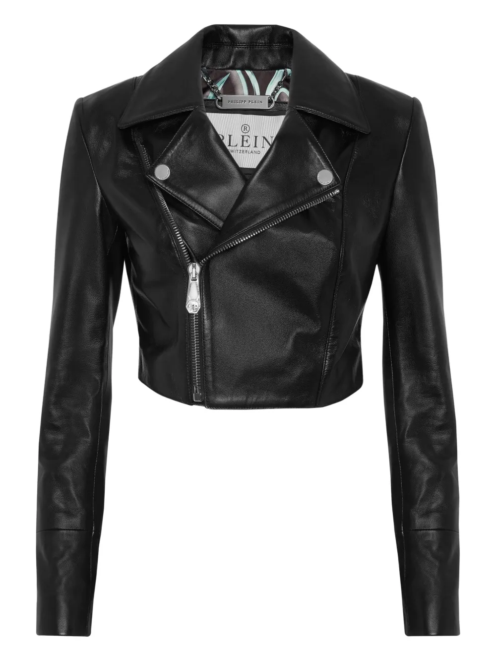 Philipp Plein Flame Racing leather jacket - Nero