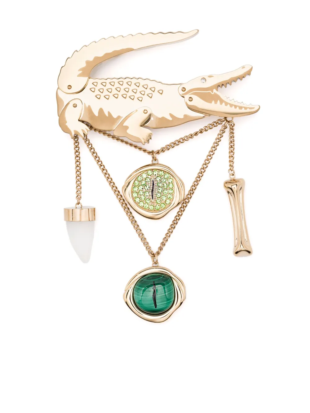 Lacoste charm-detail brooch - Oro