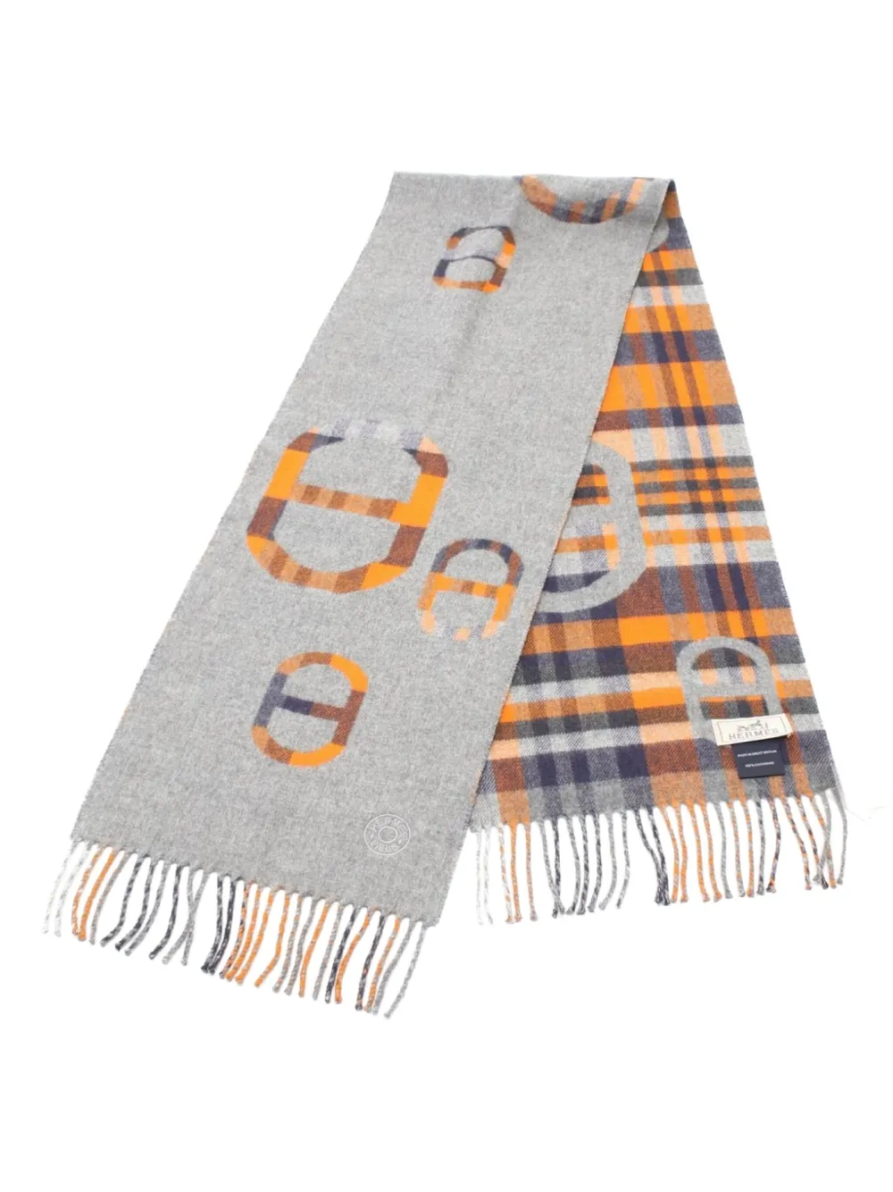 Hermès Pre-Owned 2020s Tartan Maillon scarf - Grigio
