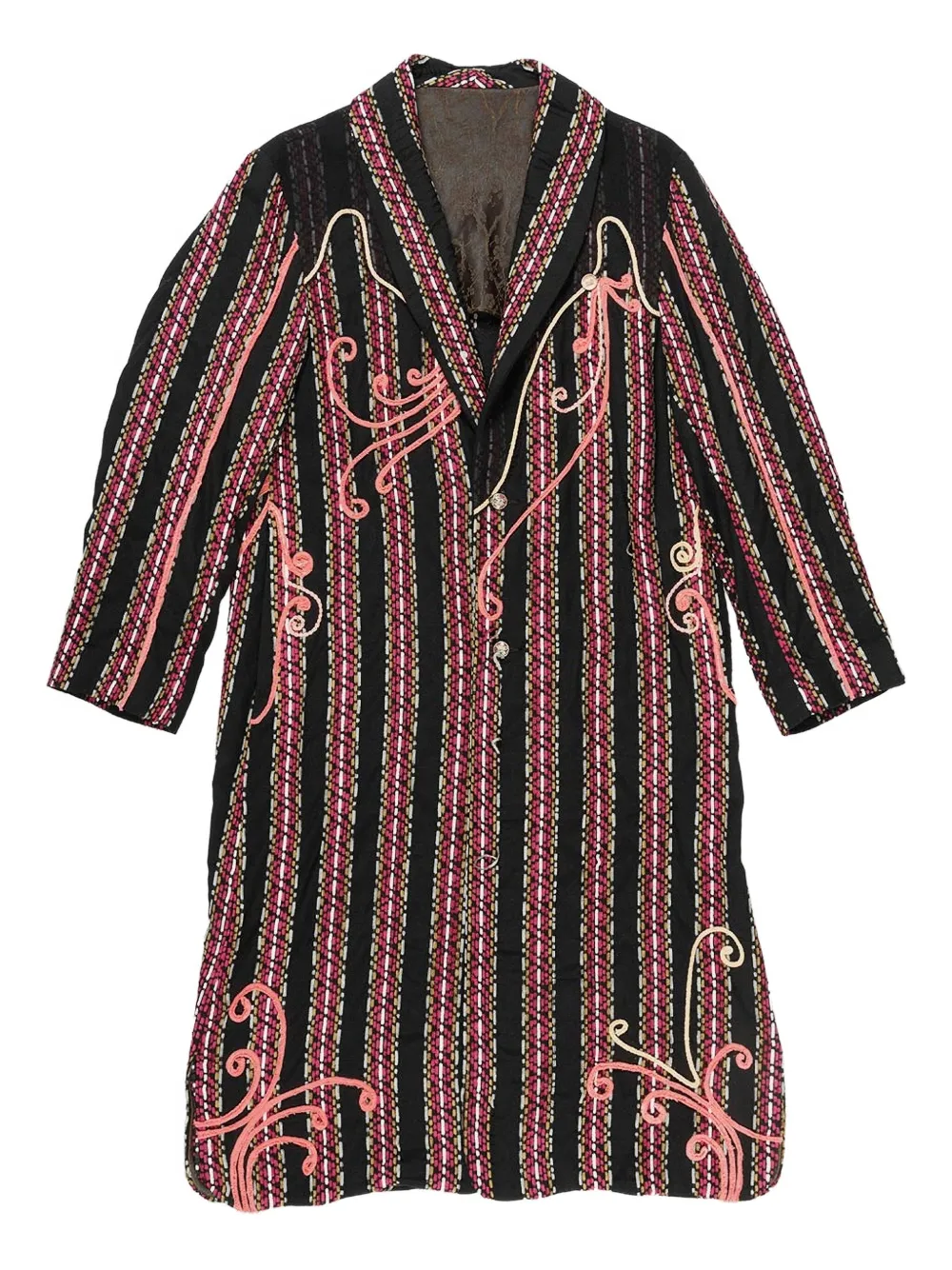 COMMUNS striped coat - Nero